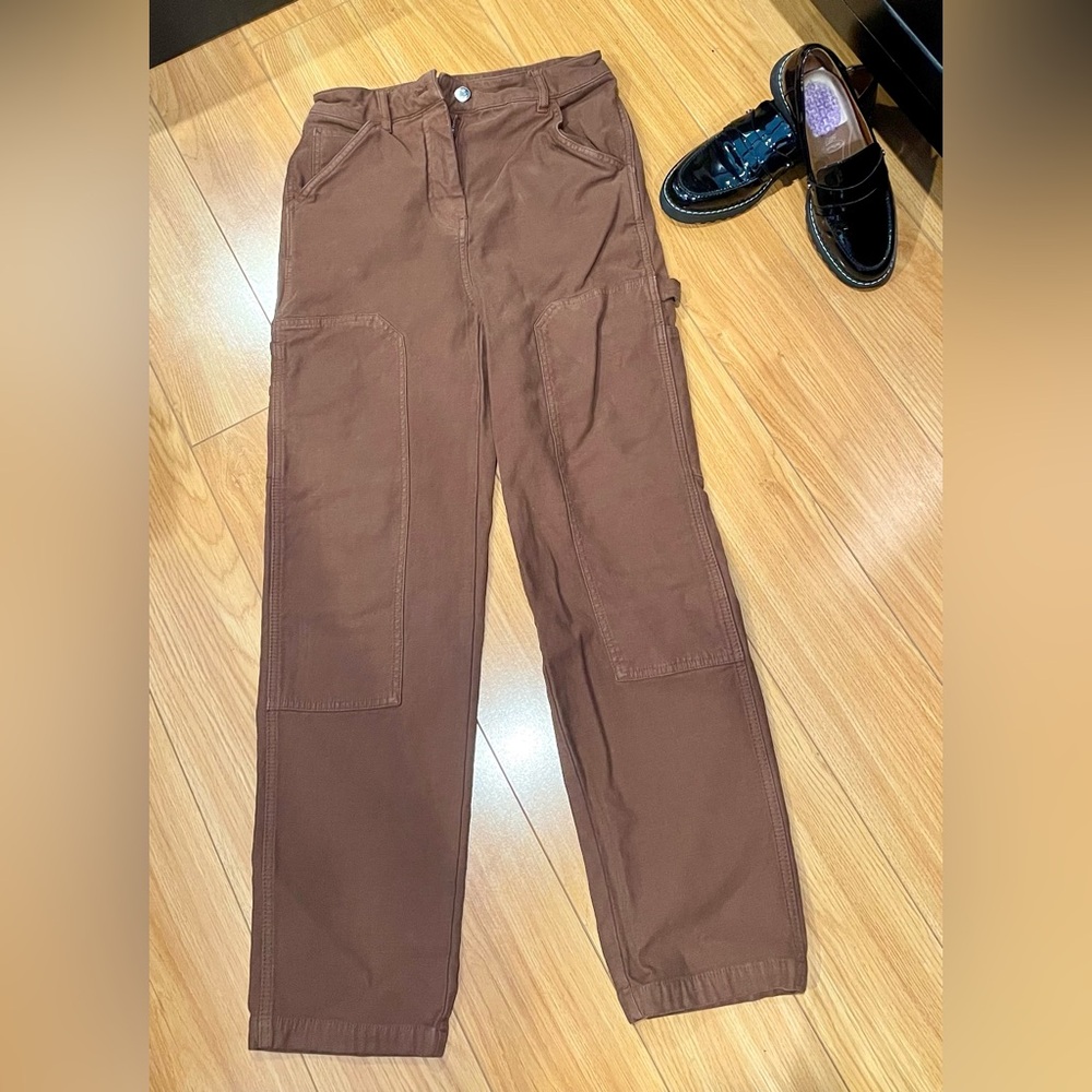 Wilfred Brown Cargo Pants Straight-Leg Cotton